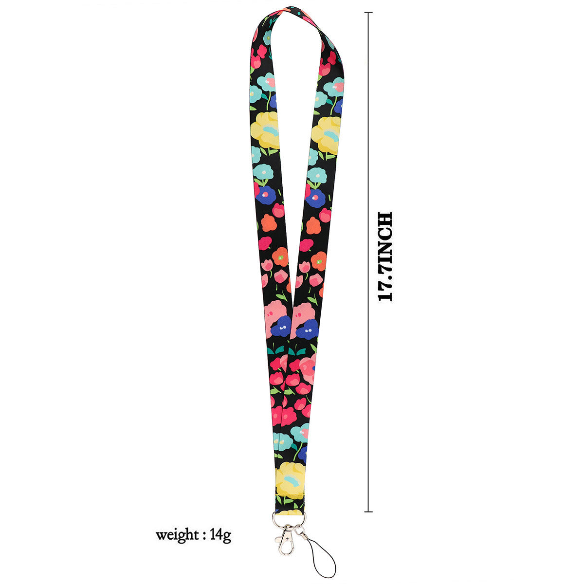Flower Pattern Mobile Phone Nylon Anti-lost Lanyard Camera Cellphone Name Tag Neck Strap