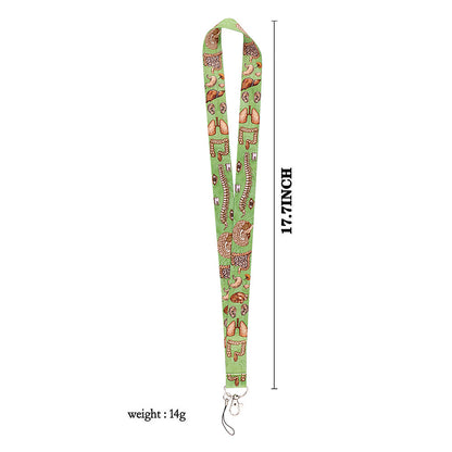 Human Organ Pattern Phone Anti-drop Nylon Lanyard Cellphone Name Tag Badge Neck Strap