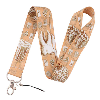 Human Organ Pattern Phone Anti-drop Nylon Lanyard Cellphone Name Tag Badge Neck Strap