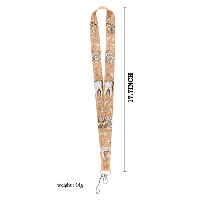Human Organ Pattern Phone Anti-drop Nylon Lanyard Cellphone Name Tag Badge Neck Strap