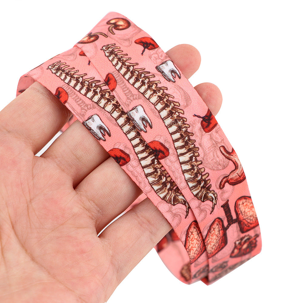Human Organ Pattern Phone Anti-drop Nylon Lanyard Cellphone Name Tag Badge Neck Strap