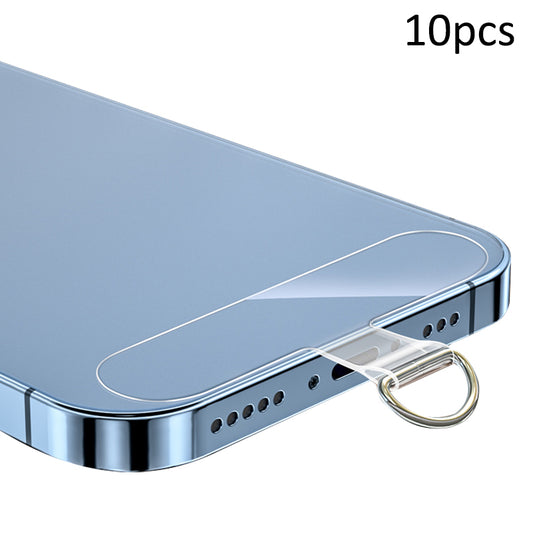 10Pcs / Pack Phone Lanyard Patch Universal Cell Phone TPU Tether Tabs Sticker with Anti-Lost Metal Ring for Phone Wrist Neck Strap