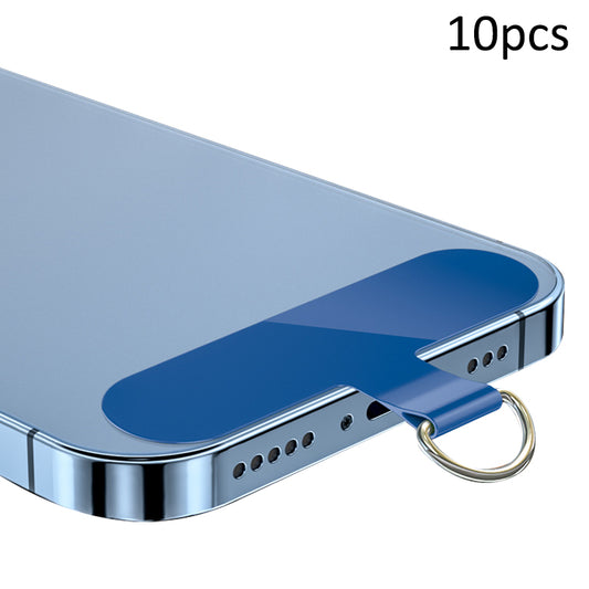 10Pcs / Pack Phone Lanyard Patch Universal Cell Phone TPU Tether Tabs Sticker with Anti-Lost Metal Ring for Phone Wrist Neck Strap
