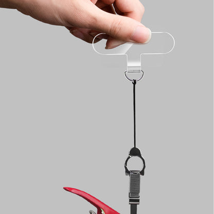 10Pcs / Pack Phone Lanyard Patch Universal Cell Phone TPU Tether Tabs Sticker with Anti-Lost Metal Ring for Phone Wrist Neck Strap