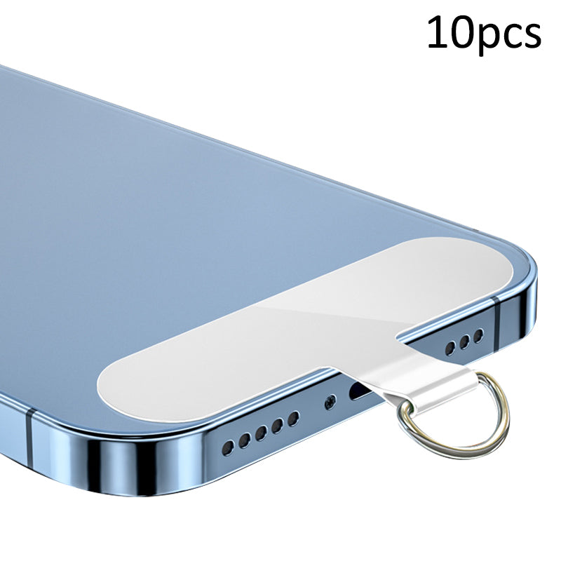 10Pcs / Pack Phone Lanyard Patch Universal Cell Phone TPU Tether Tabs Sticker with Anti-Lost Metal Ring for Phone Wrist Neck Strap