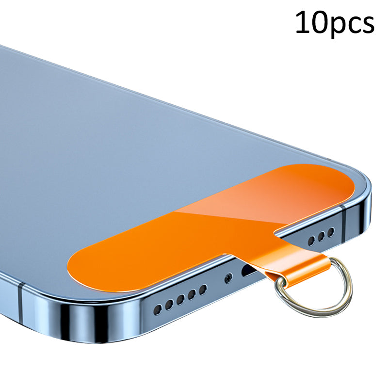 10Pcs / Pack Phone Lanyard Patch Universal Cell Phone TPU Tether Tabs Sticker with Anti-Lost Metal Ring for Phone Wrist Neck Strap