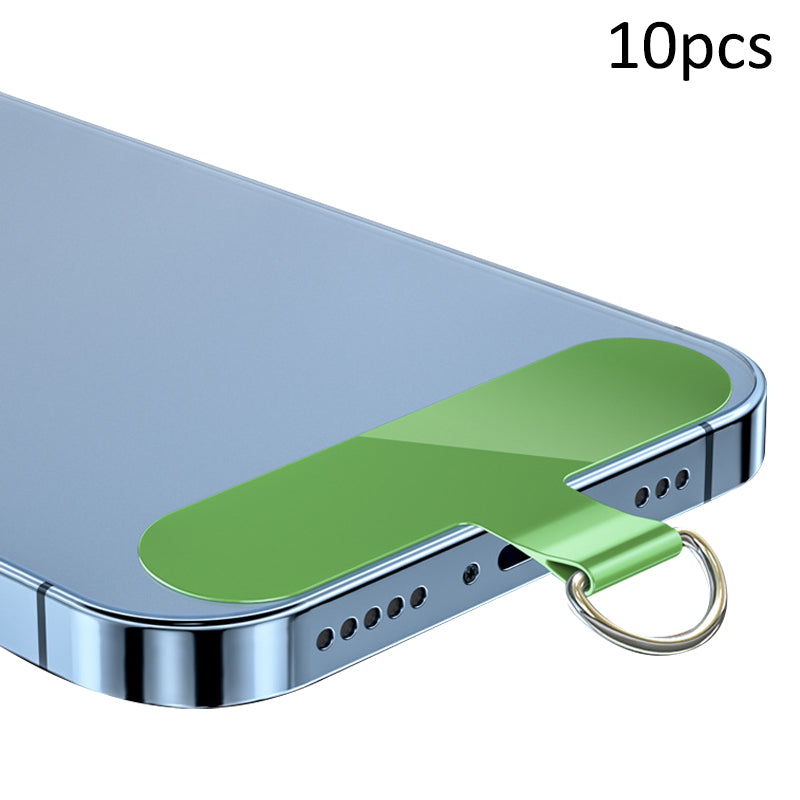 10Pcs / Pack Phone Lanyard Patch Universal Cell Phone TPU Tether Tabs Sticker with Anti-Lost Metal Ring for Phone Wrist Neck Strap