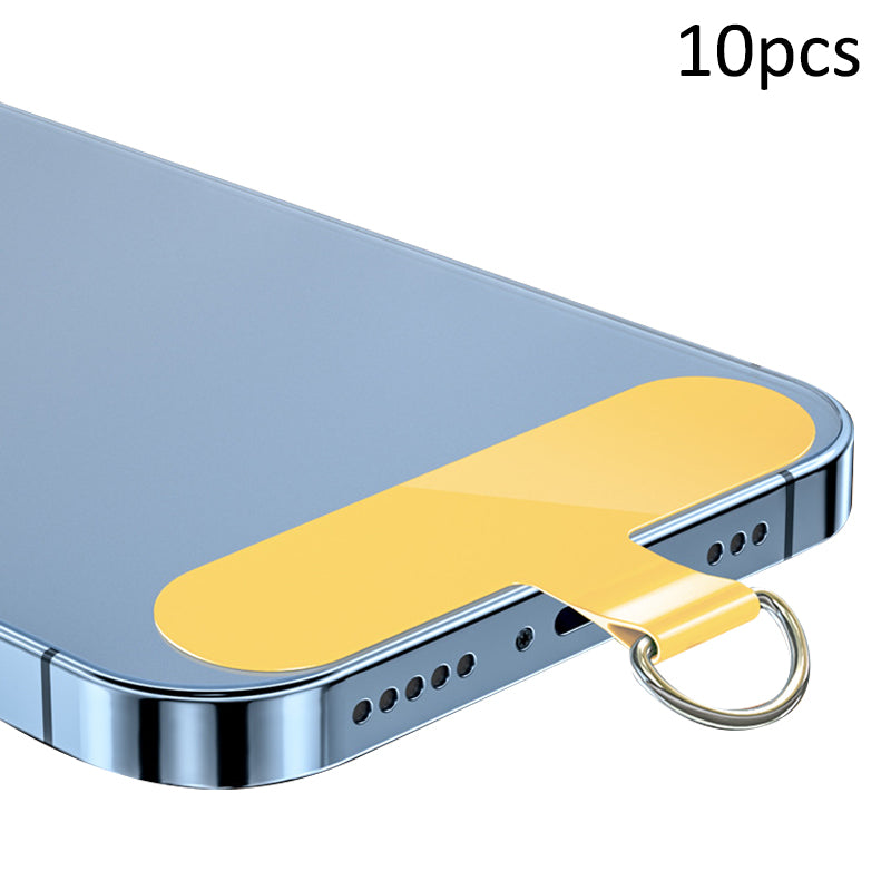10Pcs / Pack Phone Lanyard Patch Universal Cell Phone TPU Tether Tabs Sticker with Anti-Lost Metal Ring for Phone Wrist Neck Strap