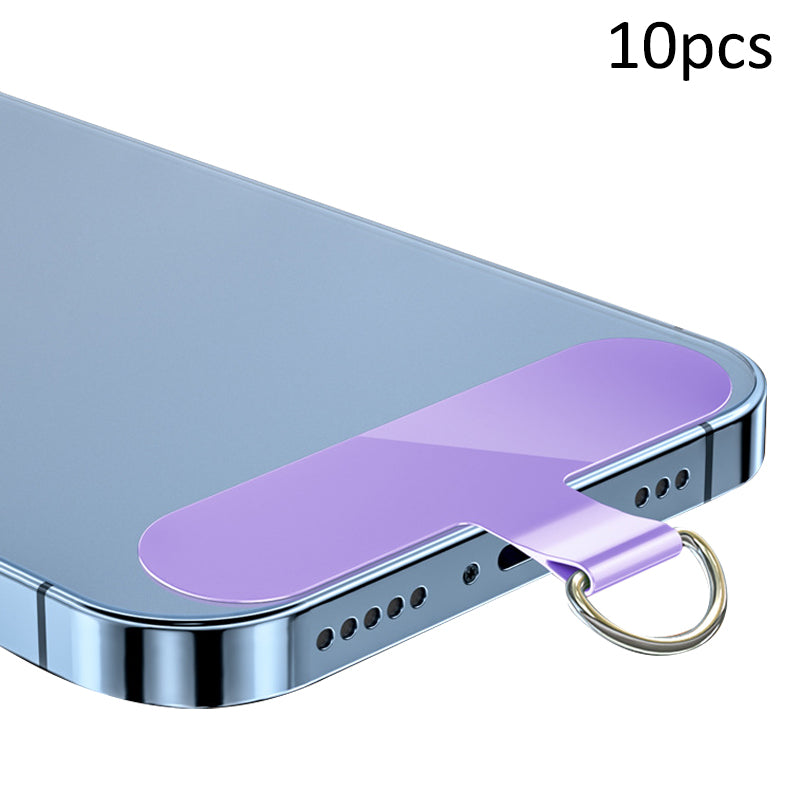 10Pcs / Pack Phone Lanyard Patch Universal Cell Phone TPU Tether Tabs Sticker with Anti-Lost Metal Ring for Phone Wrist Neck Strap