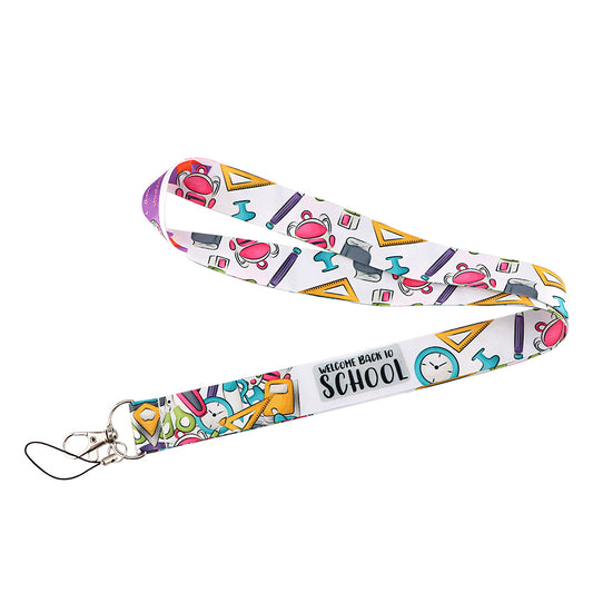 Stationery Pattern Mobile Phone Nylon Lanyard Cellphone Name Tag Badge Anti-lost Neck Strap