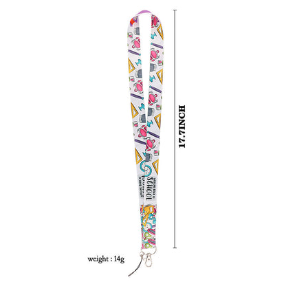 Stationery Pattern Mobile Phone Nylon Lanyard Cellphone Name Tag Badge Anti-lost Neck Strap