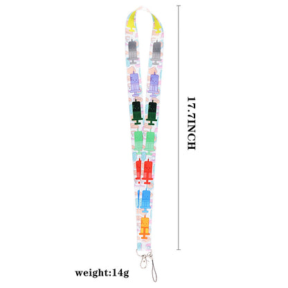 Cartoon Syringe Pattern Phone Anti-drop Lanyard Cellphone Name Tag Badge Nylon Neck Strap