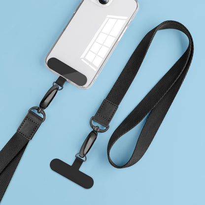Neck-Mounted Phone Lanyard Anti-Lost Cell Phone Polyester Strap with Metal Buckle, PC Tether Tab