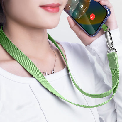 Neck-Mounted Phone Lanyard Anti-Lost Cell Phone Polyester Strap with Metal Buckle, PC Tether Tab