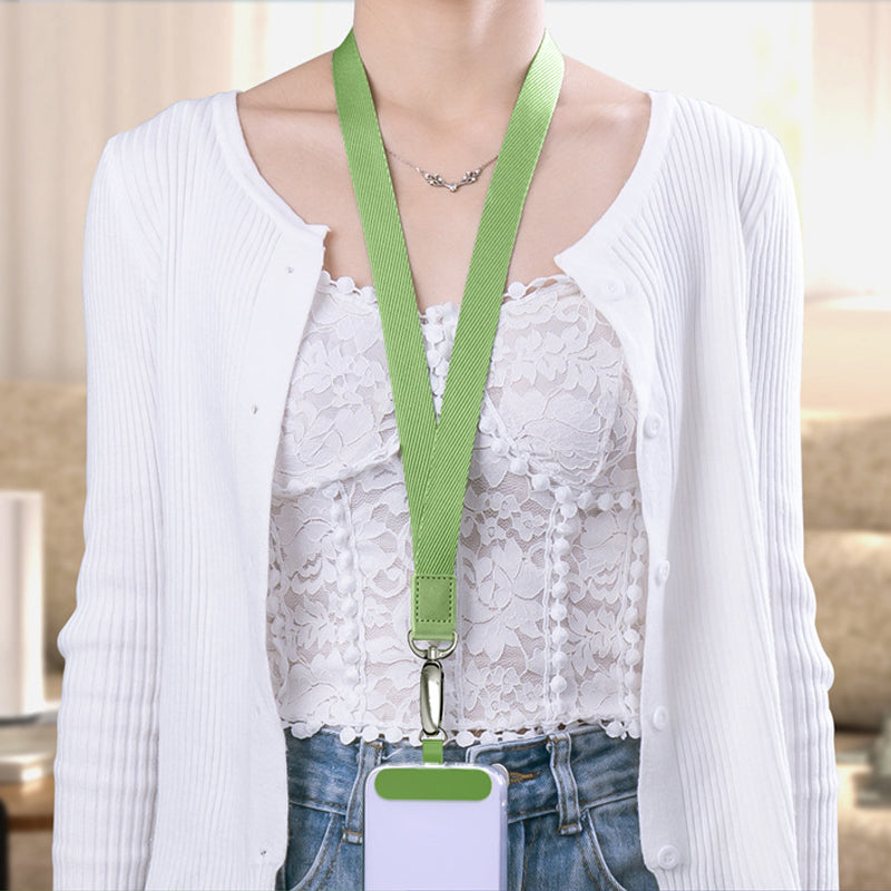 Neck-Mounted Phone Lanyard Anti-Lost Cell Phone Polyester Strap with Metal Buckle, PC Tether Tab