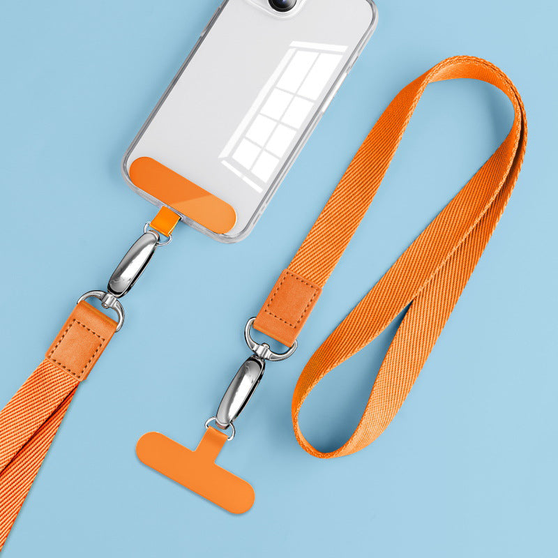 Neck-Mounted Phone Lanyard Anti-Lost Cell Phone Polyester Strap with Metal Buckle, PC Tether Tab