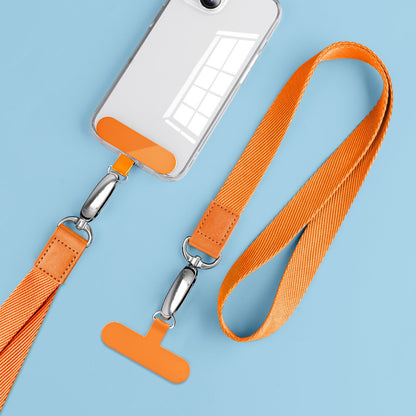 Neck-Mounted Phone Lanyard Anti-Lost Cell Phone Polyester Strap with Metal Buckle, PC Tether Tab
