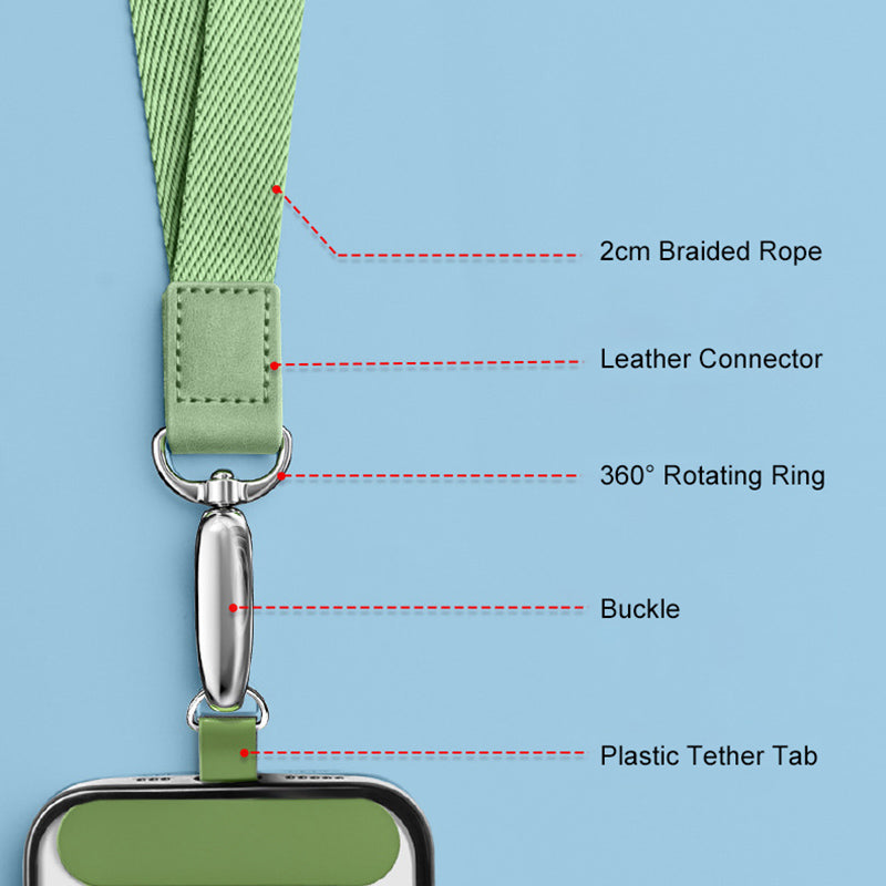 Mobile Phone Polyester Wrist Strap for Cell Phone Anti-Lost Strap with Metal Buckle, PC Tether Tab