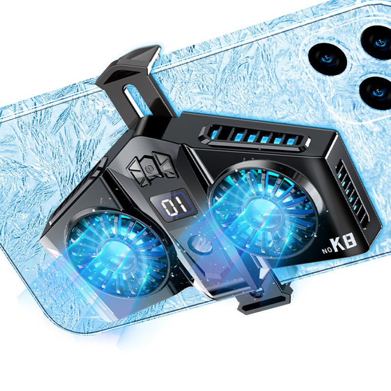 K8 Back Clip Smartphone Coolers Portable Mobile Phone Radiator with RGB Light for Playing Games, Live Streaming