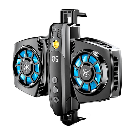 K4 Digital Display Cell Phone Coolers Portable Back Clip Mobile Phone Radiator with RGB Light for Games, Live Streaming