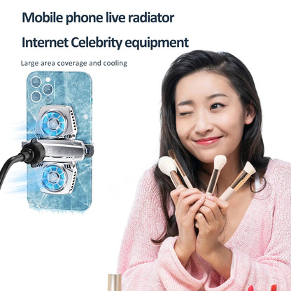 K4 Digital Display Cell Phone Coolers Portable Back Clip Mobile Phone Radiator with RGB Light for Games, Live Streaming