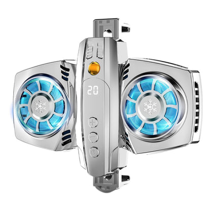K4 Digital Display Cell Phone Coolers Portable Back Clip Mobile Phone Radiator with RGB Light for Games, Live Streaming