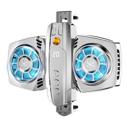 K4 Digital Display Cell Phone Coolers Portable Back Clip Mobile Phone Radiator with RGB Light for Games, Live Streaming