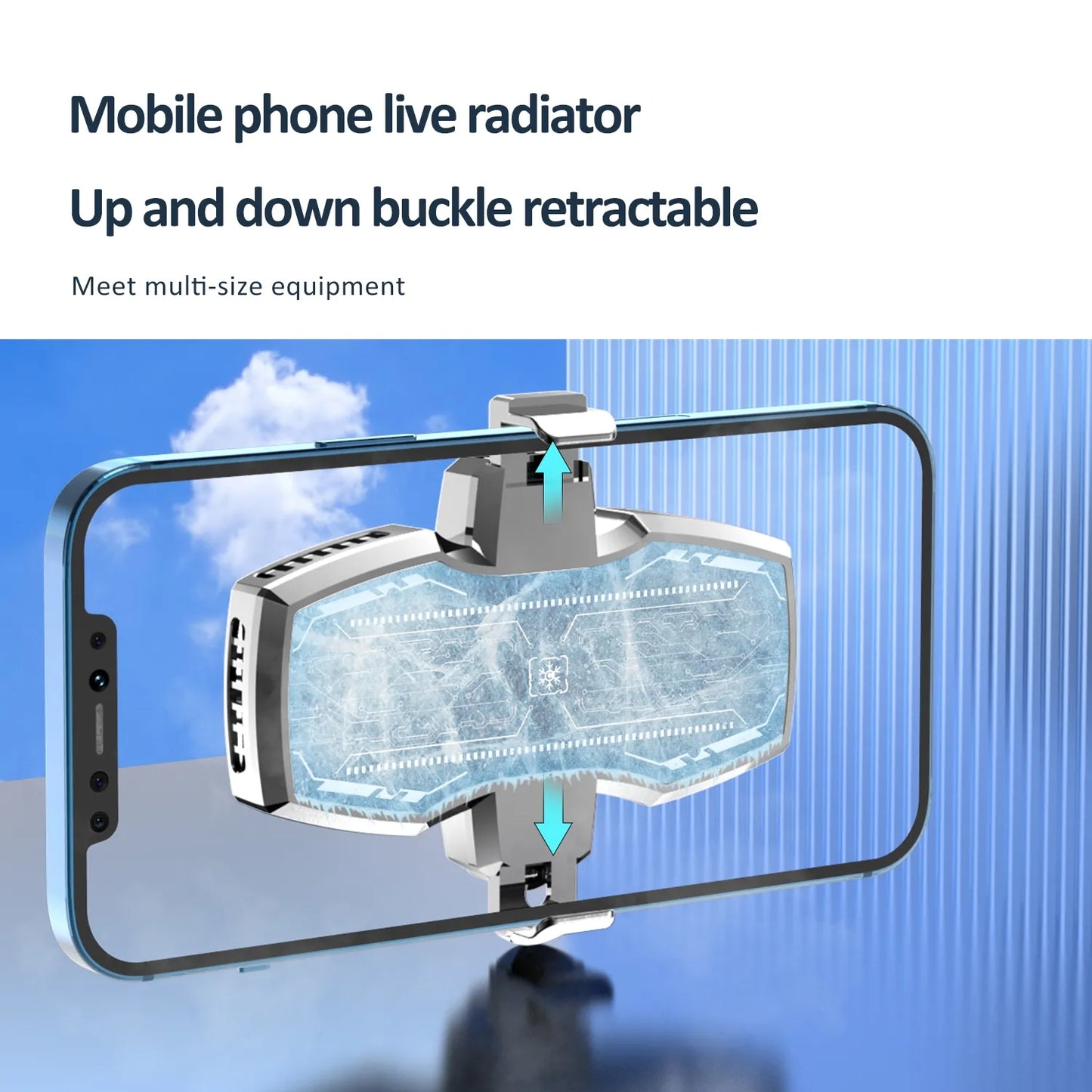 K4 Digital Display Cell Phone Coolers Portable Back Clip Mobile Phone Radiator with RGB Light for Games, Live Streaming