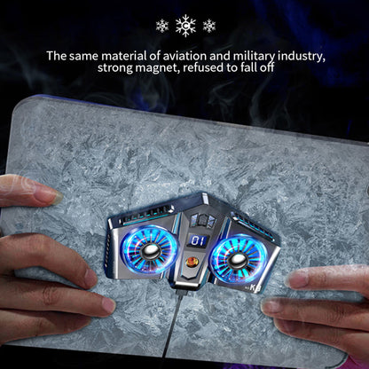 K8A Phone Cooler Digital Display Magnetic Smartphone Radiator Cooling Fan RGB Gaming Semiconductor Cooling Pad