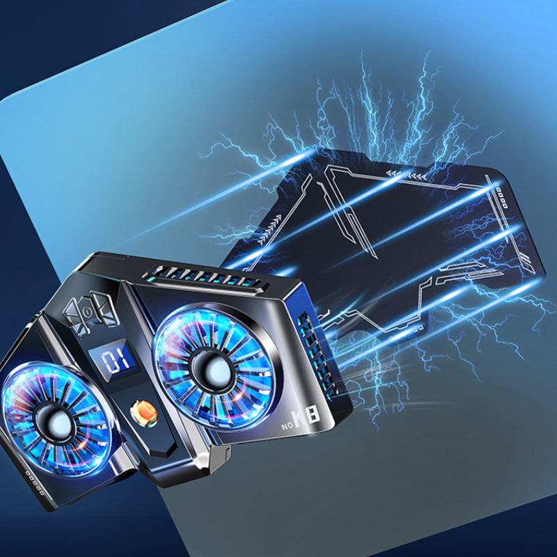 K8A Phone Cooler Digital Display Magnetic Smartphone Radiator Cooling Fan RGB Gaming Semiconductor Cooling Pad