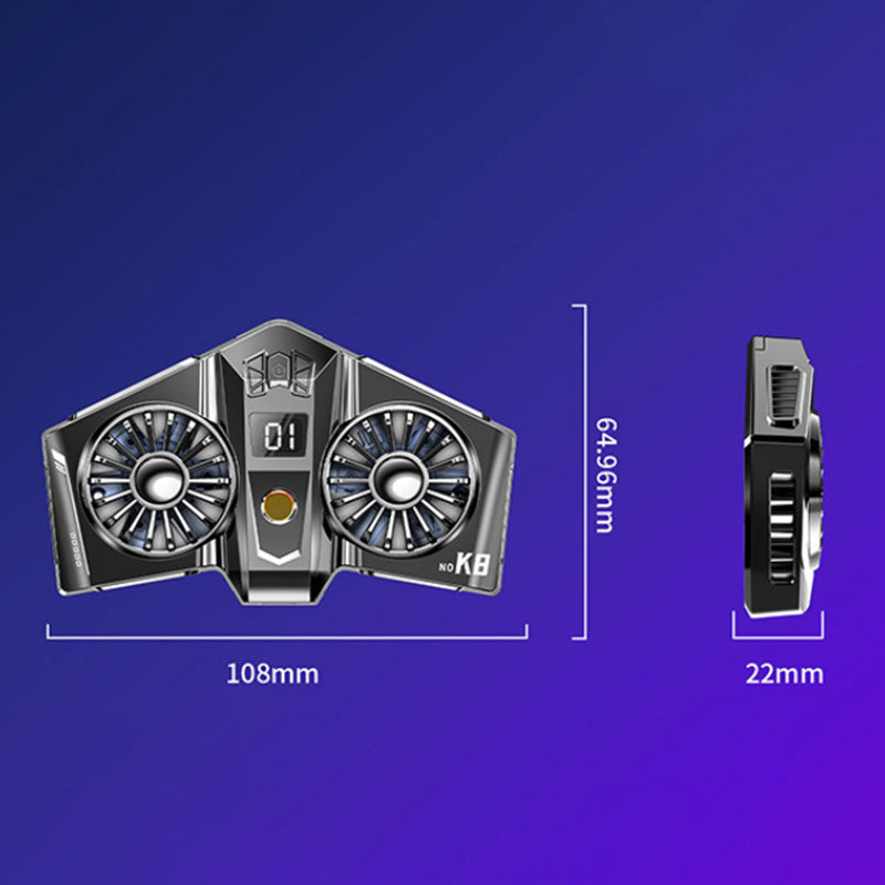 K8A Phone Cooler Digital Display Magnetic Smartphone Radiator Cooling Fan RGB Gaming Semiconductor Cooling Pad
