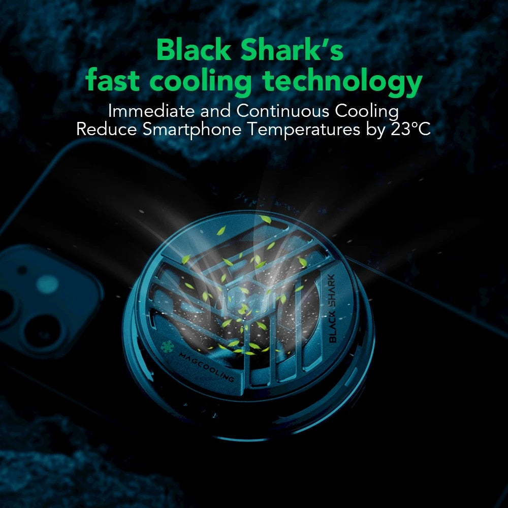 BLACK SHARK Magnetic Cooler Compatible with iPhone 12 / 13 / 14 Portable Phone Radiator Cooling Fan