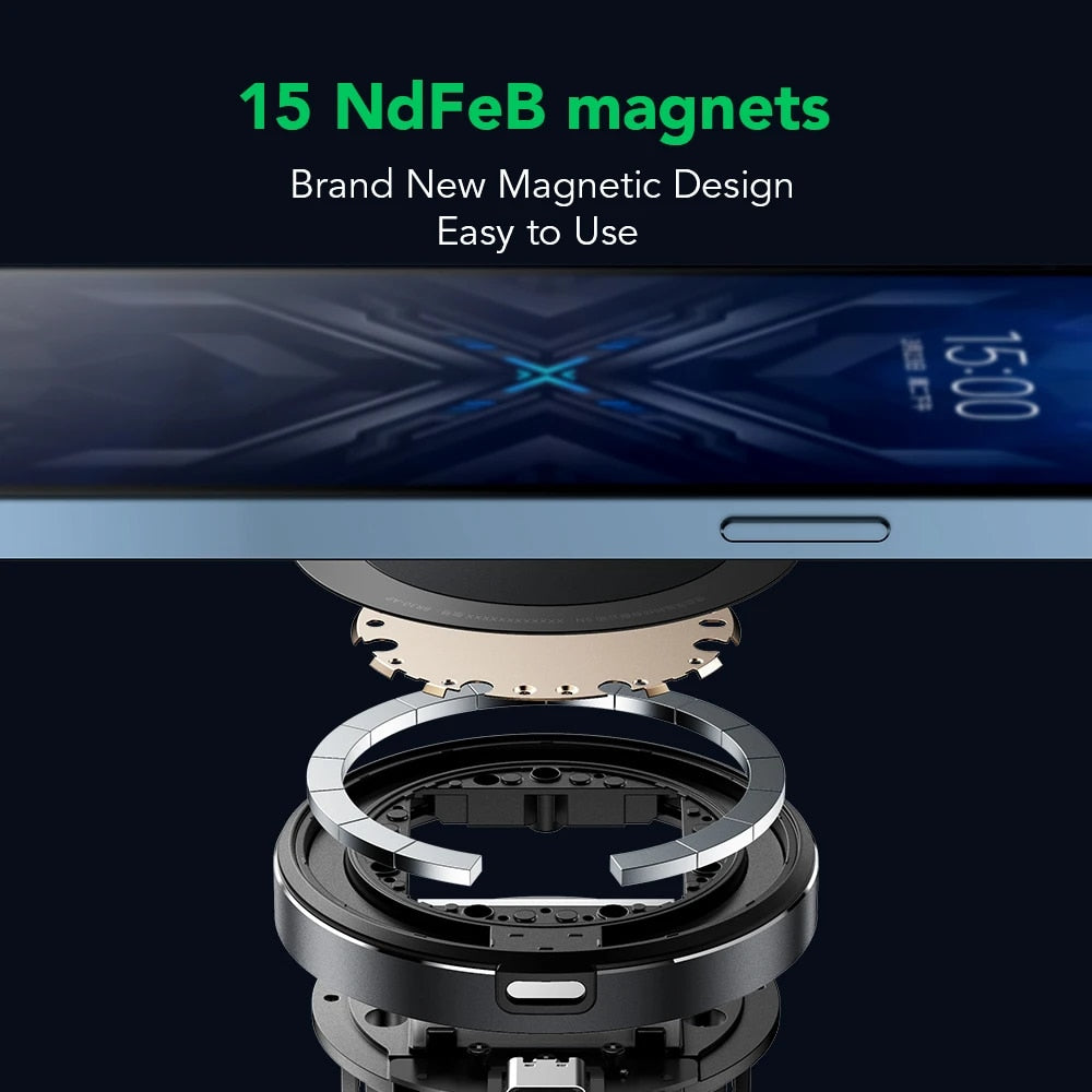 BLACK SHARK Magnetic Cooler Compatible with iPhone 12 / 13 / 14 Portable Phone Radiator Cooling Fan