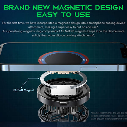 BLACK SHARK Magnetic Cooler Compatible with iPhone 12 / 13 / 14 Portable Phone Radiator Cooling Fan