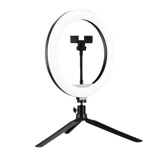 A26 Desktop 10-Inch LED Selfie Ring Light Tripod Stand Phone Clip Mount Vlogging Video Light Live Broadcast Kit