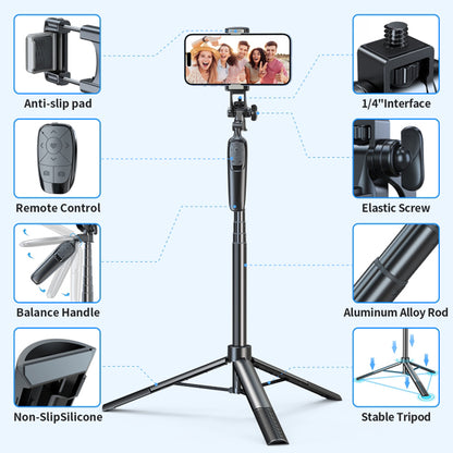 PIXEL ST2 1.6m Outdoor Folding Anti-Shake Selfie Stick Portable Cell Phone RC Gimbal Tripod Stand with Bluetooth Remote Control