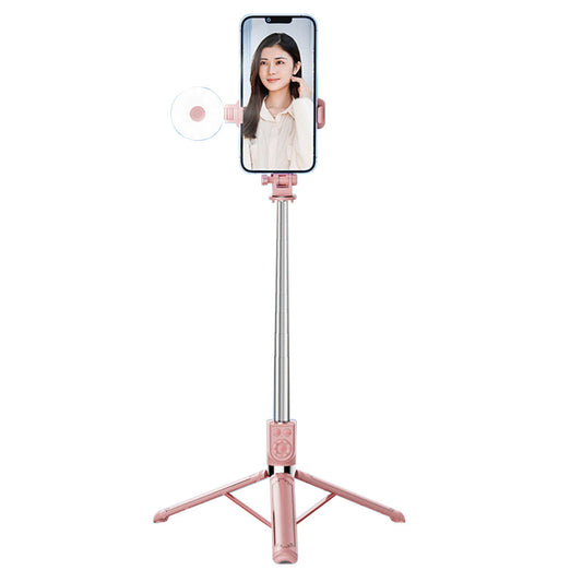 Z14pro Tripod Stand Phone Clip Holder LED Light Design 23-140CM Extendable Selfie Stick with Bluetooth Remote Control