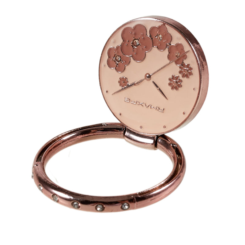 Flower Mobile Phone Ring Kickstand Electroplating Finger Ring Holder Cell Phone Stand Decorated with Rhinestone