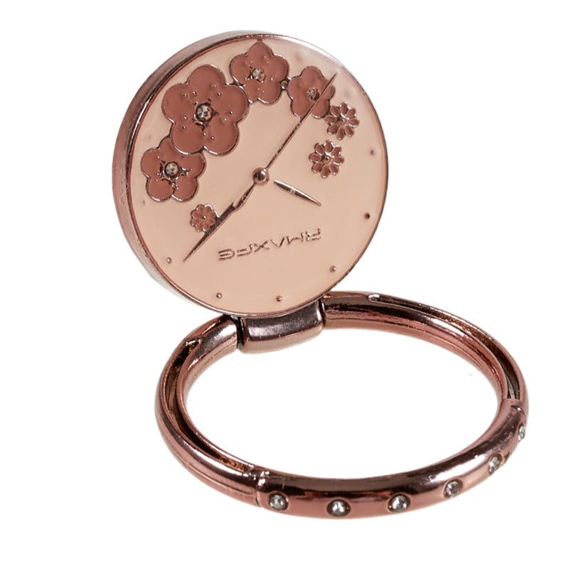 Flower Mobile Phone Ring Kickstand Electroplating Finger Ring Holder Cell Phone Stand Decorated with Rhinestone