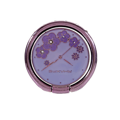 Flower Mobile Phone Ring Kickstand Electroplating Finger Ring Holder Cell Phone Stand Decorated with Rhinestone