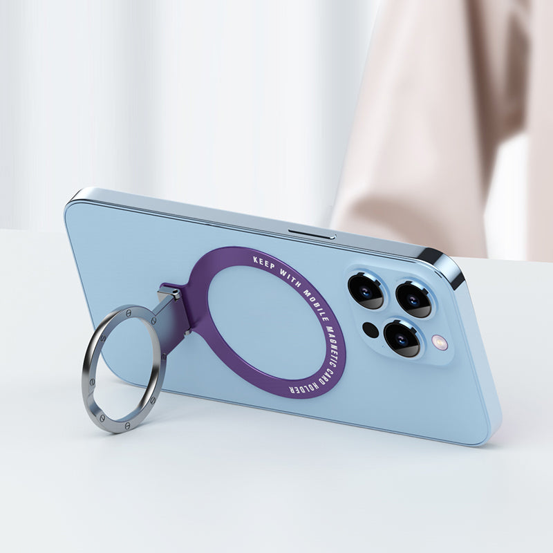 For iPhone Magnetic Phone Stand Holder Zinc Alloy Cell Phone Kickstand Desktop Mount Bracket Compatible with MagSafe