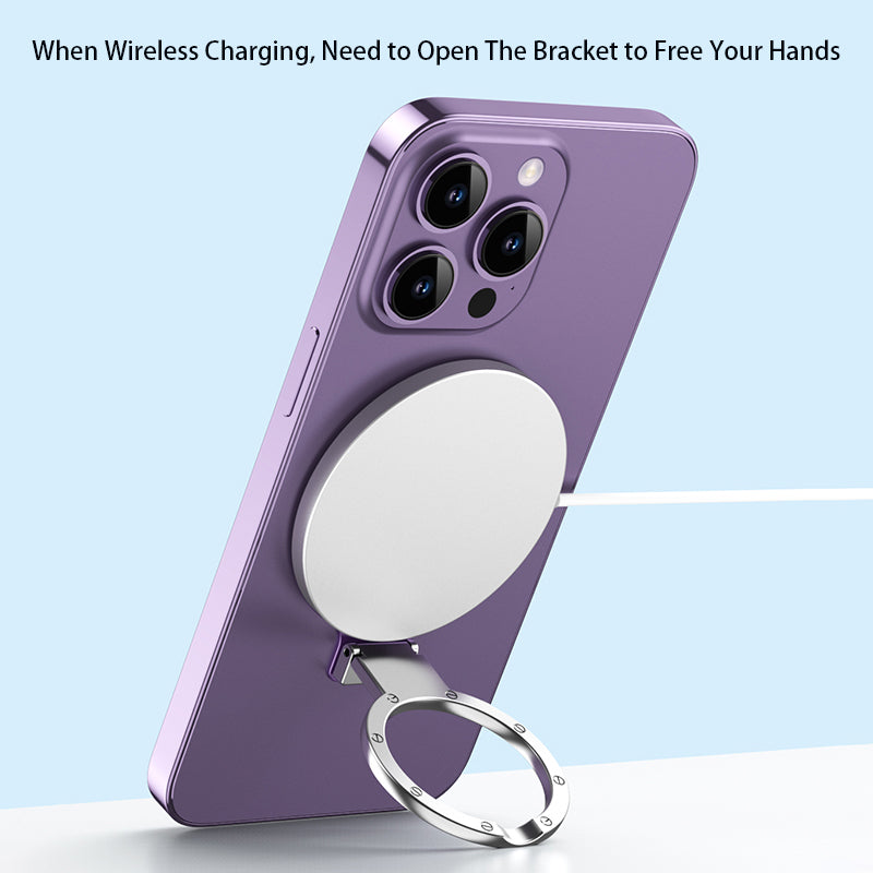 For iPhone Magnetic Phone Stand Holder Zinc Alloy Cell Phone Kickstand Desktop Mount Bracket Compatible with MagSafe