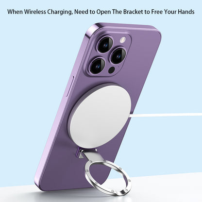 For iPhone Magnetic Phone Stand Holder Zinc Alloy Cell Phone Kickstand Desktop Mount Bracket Compatible with MagSafe