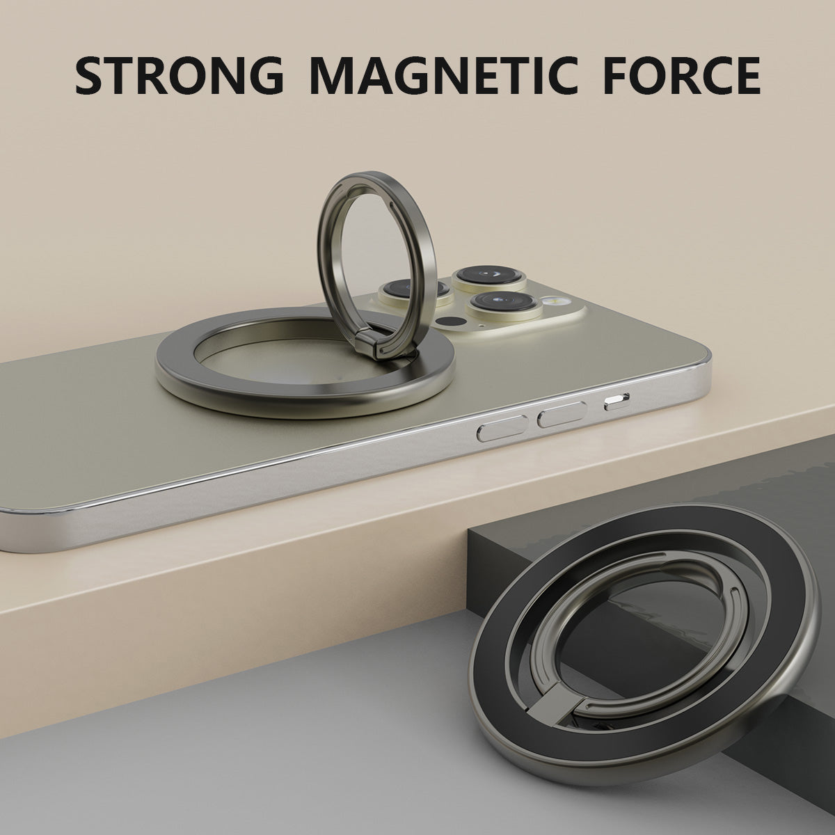 ZH-M02 Creative Cell Phone Ring Stand Magnetic Finger Ring Holder Adjustable Zinc Alloy Finger Grip