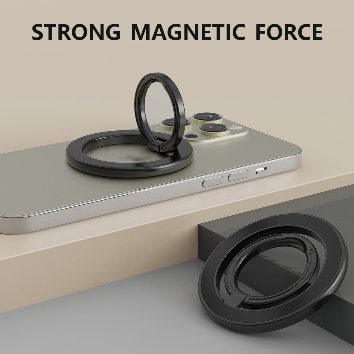 ZH-M02 Creative Cell Phone Ring Stand Magnetic Finger Ring Holder Adjustable Zinc Alloy Finger Grip