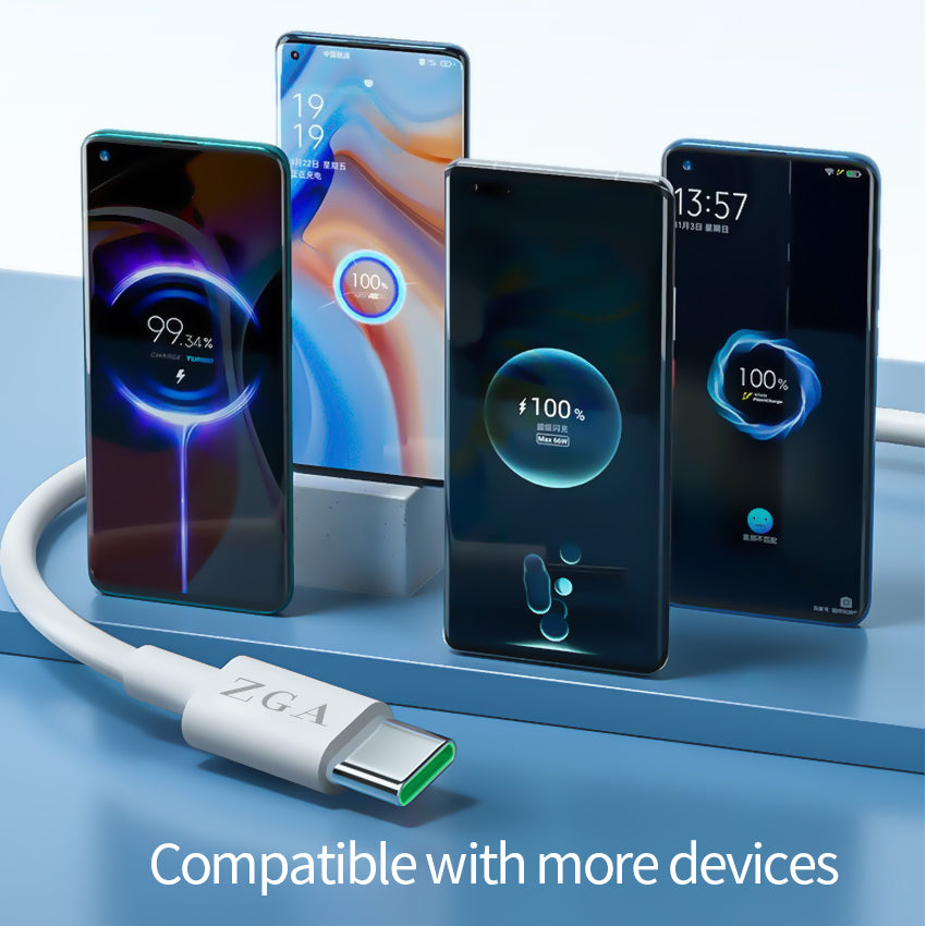 ZGA CB05 1m 5A USB to Type-C Data Cable Mobile Phone Fast Charging TPE Cord