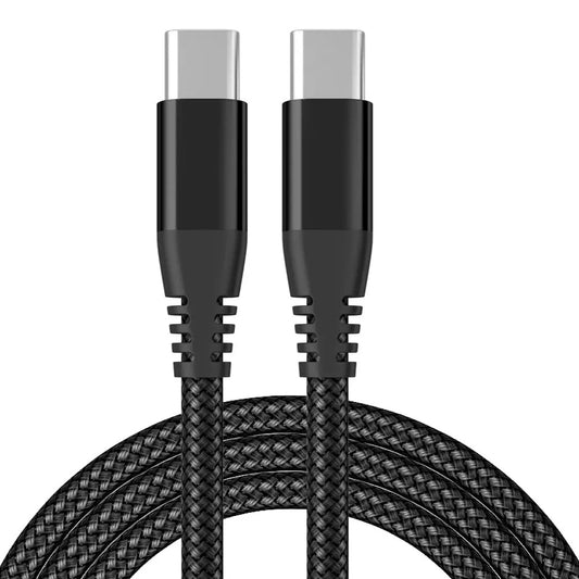 2m Type-C to Type-C PD 60W Charging Cord Nylon Braided USB2.0 Charging Data Cable for Cell Phones, Tablets, Laptops