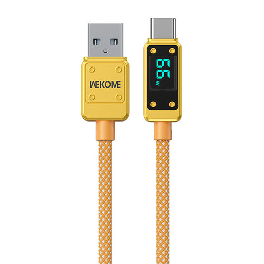 WEKOME Vanguard Series 1m USB to Type-C 6A Phone Fast Charging Braided Cable Digital Display Data Cord