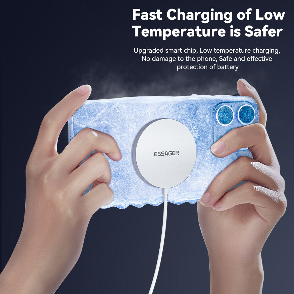 ESSAGER For iPhone 14 / 13 / 12 Series 15W ABS Magnetic Wireless Charger Phone Charging Pad