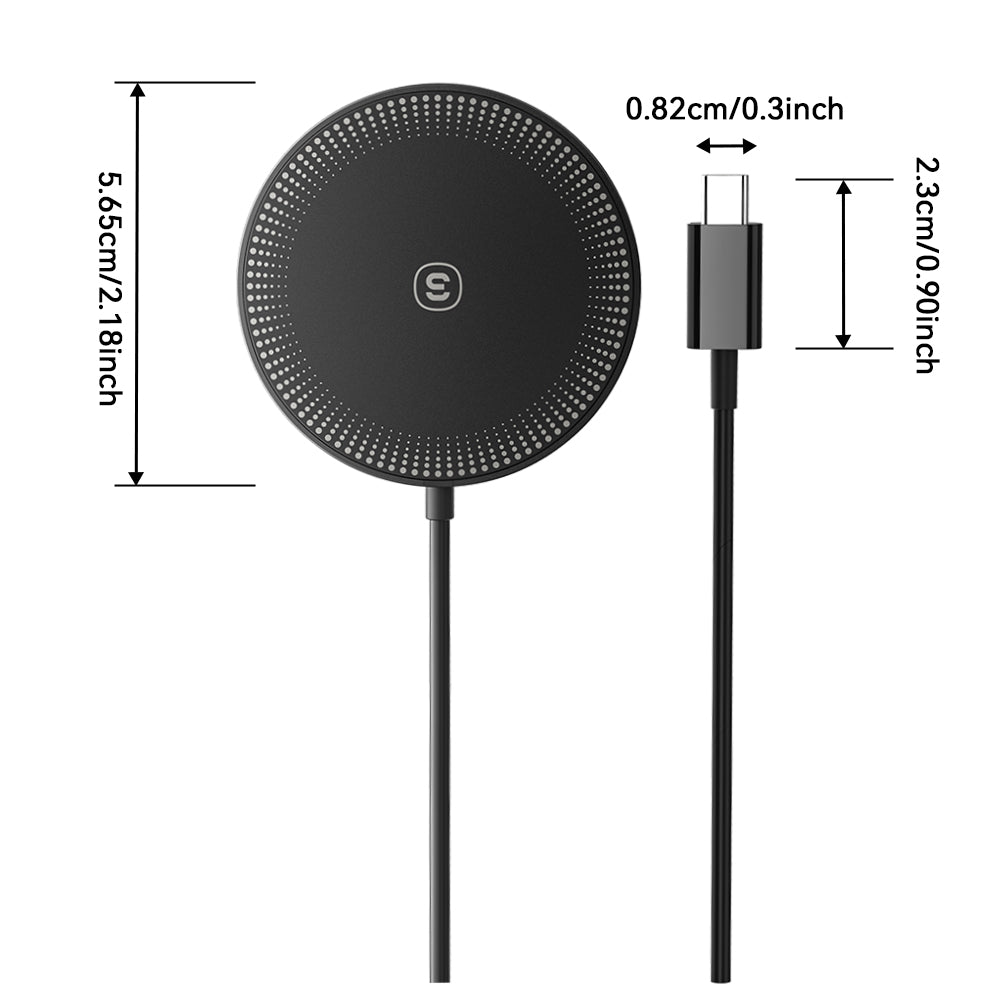 ESSAGER For iPhone 14 / 13 / 12 Series 15W ABS Magnetic Wireless Charger Phone Charging Pad
